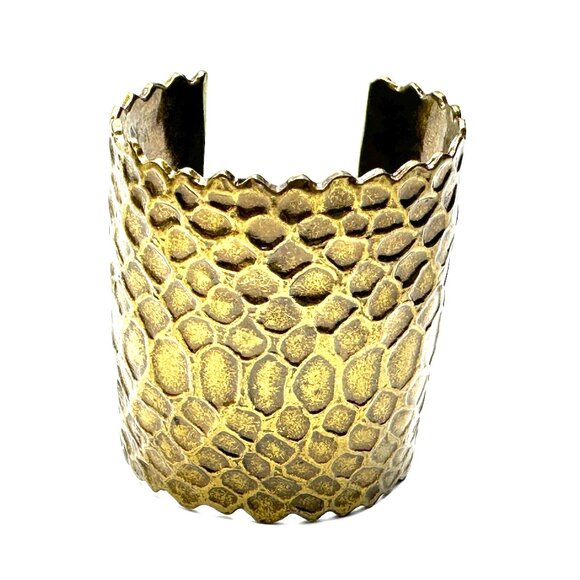 Yves Saint Laurent Jewelry - Rare 1980s YSL Snakeskin Cuff Bracelet - Connie DeNave Collection - EUC